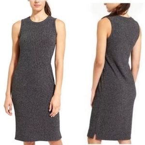 Athleta Rendezvous Ribbed Knit Sleevess Crewneck Midi Sheath Dress